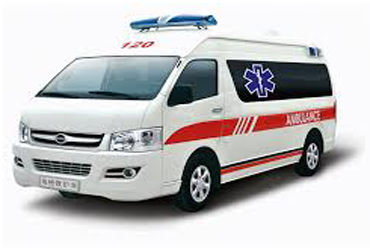 A white ambulance with red lines on the side, ready to provide emergency medical assistance to help.